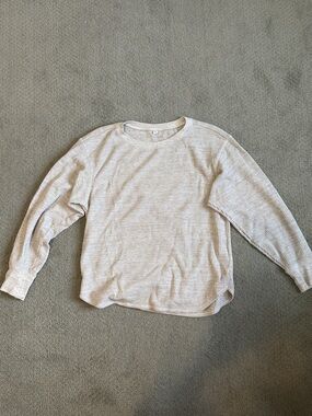 Uniqlo Beige Long Sleeve Waffle Shirt